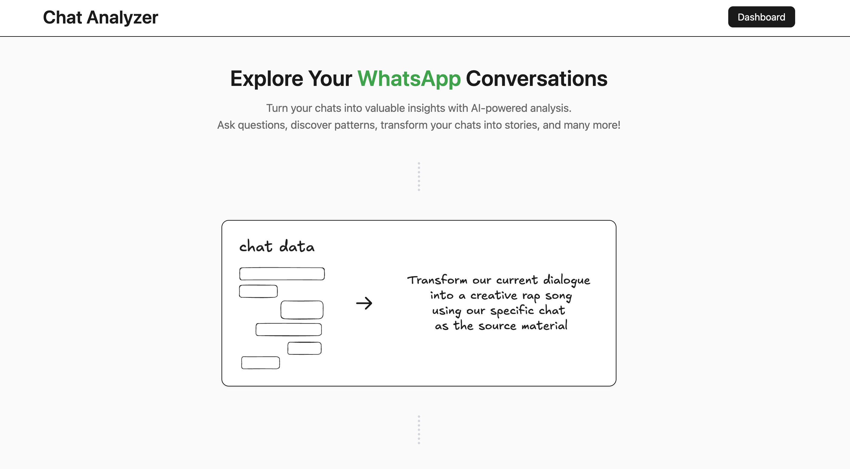 Chat Analyzer App Landing Page