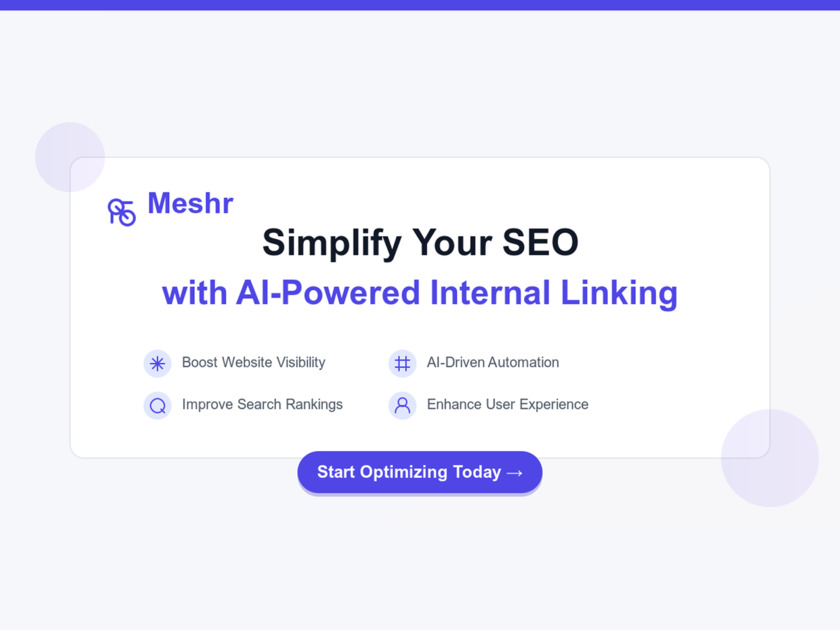 Meshr.link Landing Page
