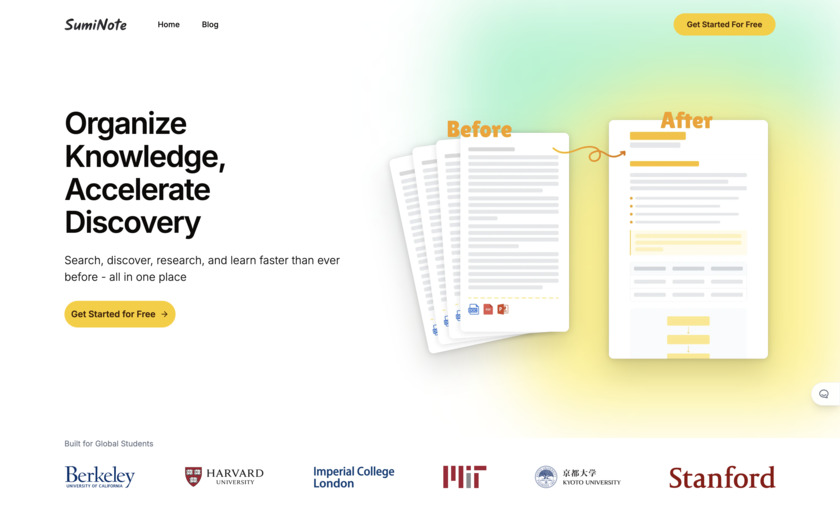 SumiNote Landing Page