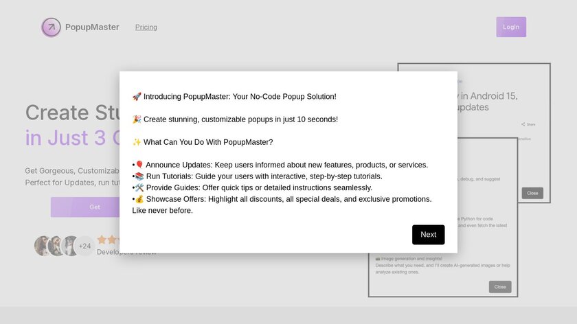 PopupMaster Landing Page