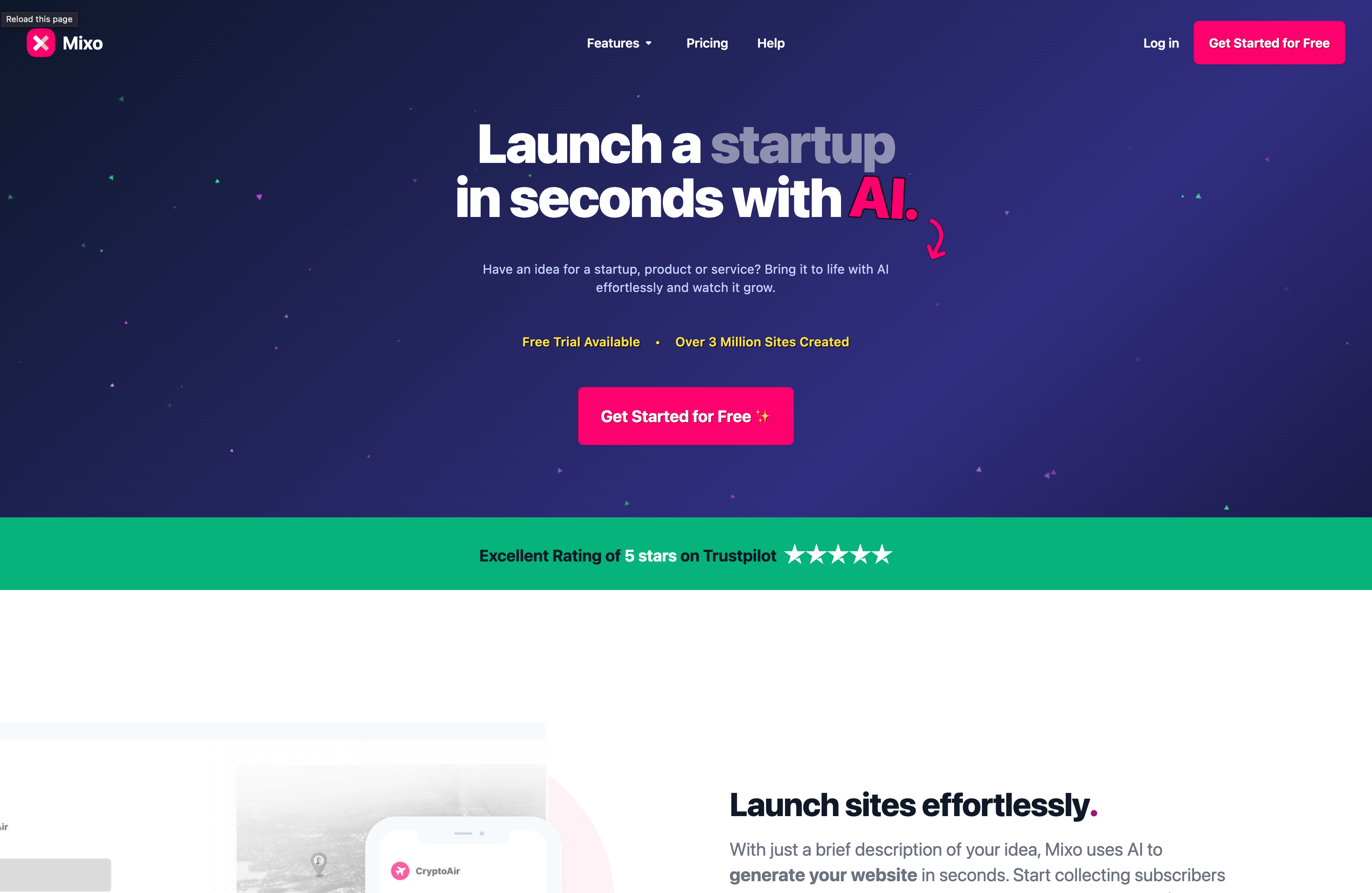 Mixo Homepage