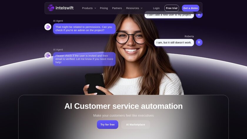 Intelswift Landing Page
