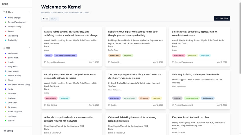 GetKernel.co Notes Dashboard GetKernel.co Notes Dashboard