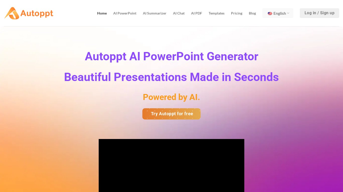 Autoppt Landing page