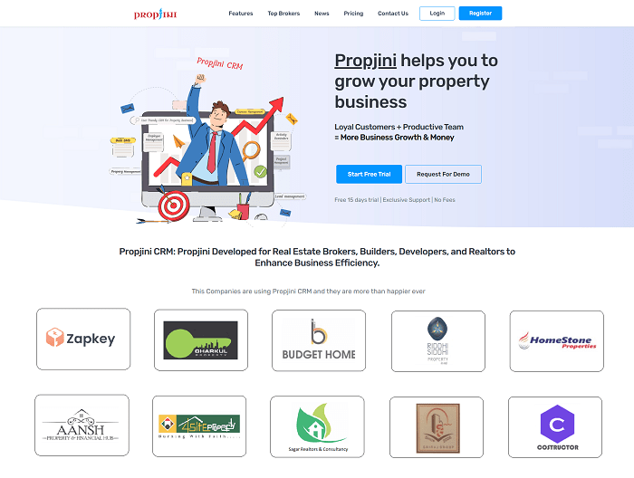Propjini CRM Landing Page - PROPJINI Cloud Based Real Estate CRM - [www.propjini.com]