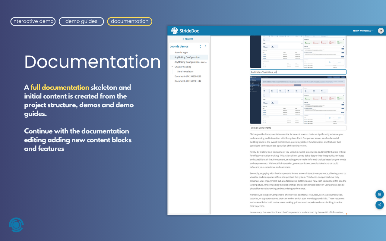 StrideDoc Documentation editor