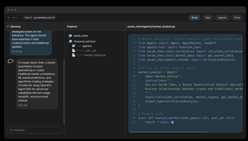 Demiurg.ai Landing Page