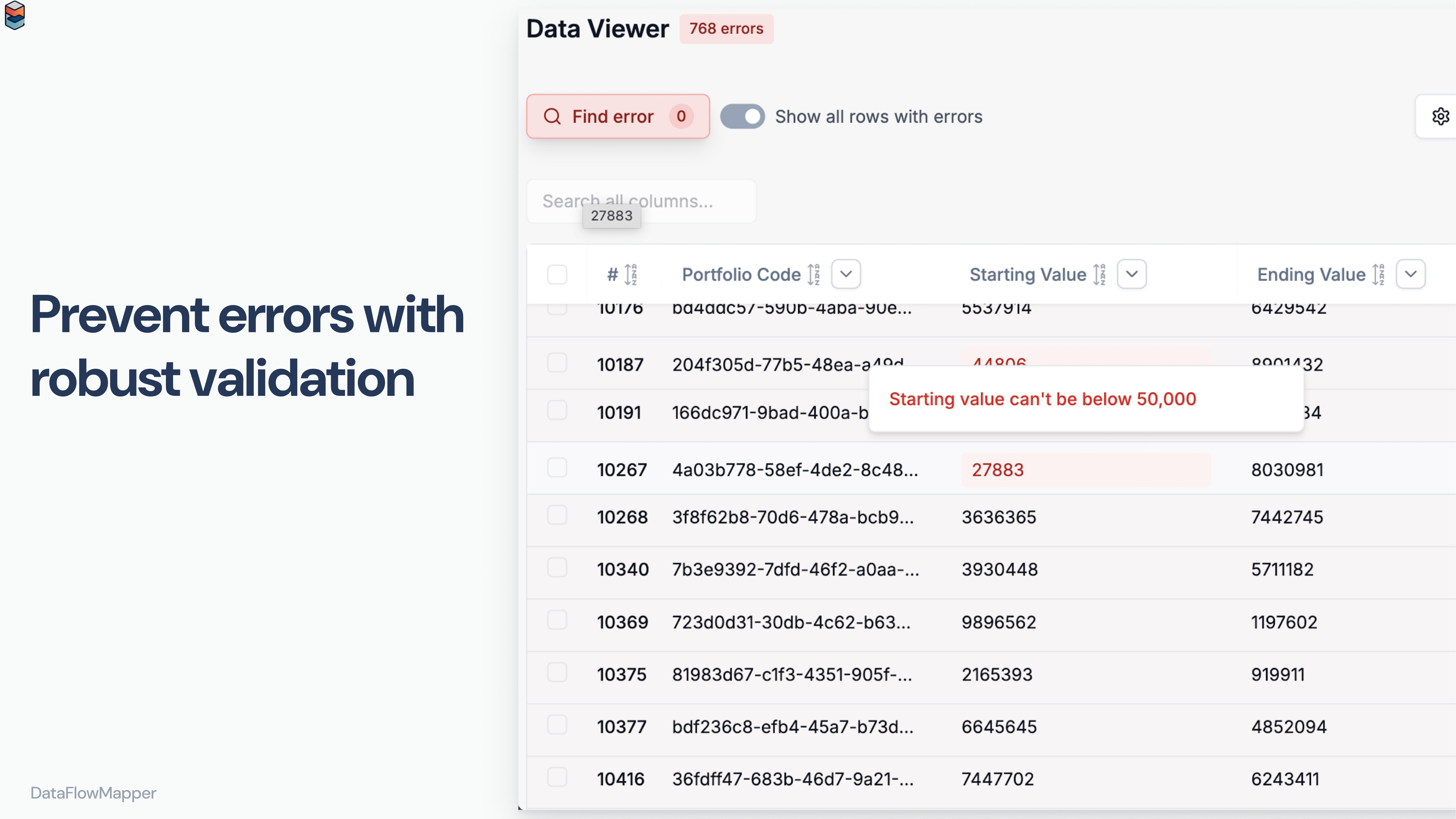 DataFlowMapper Data Validation