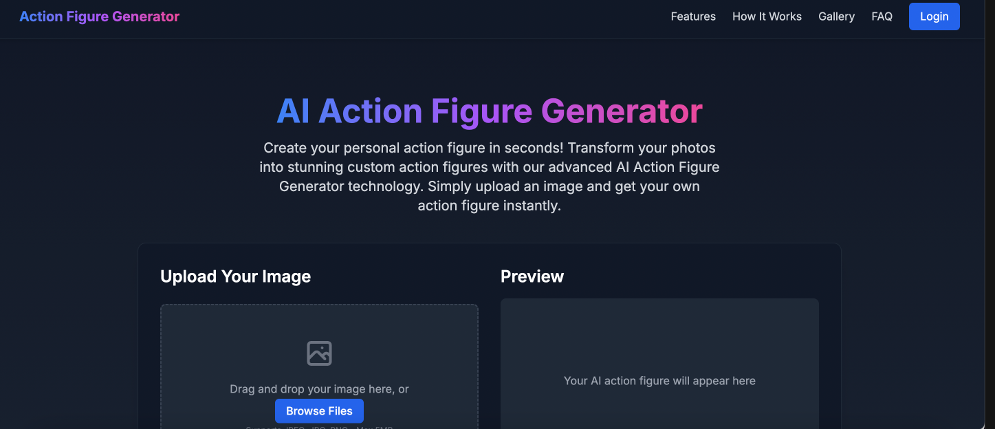 ActionFigureGenerator.info Landing Page
