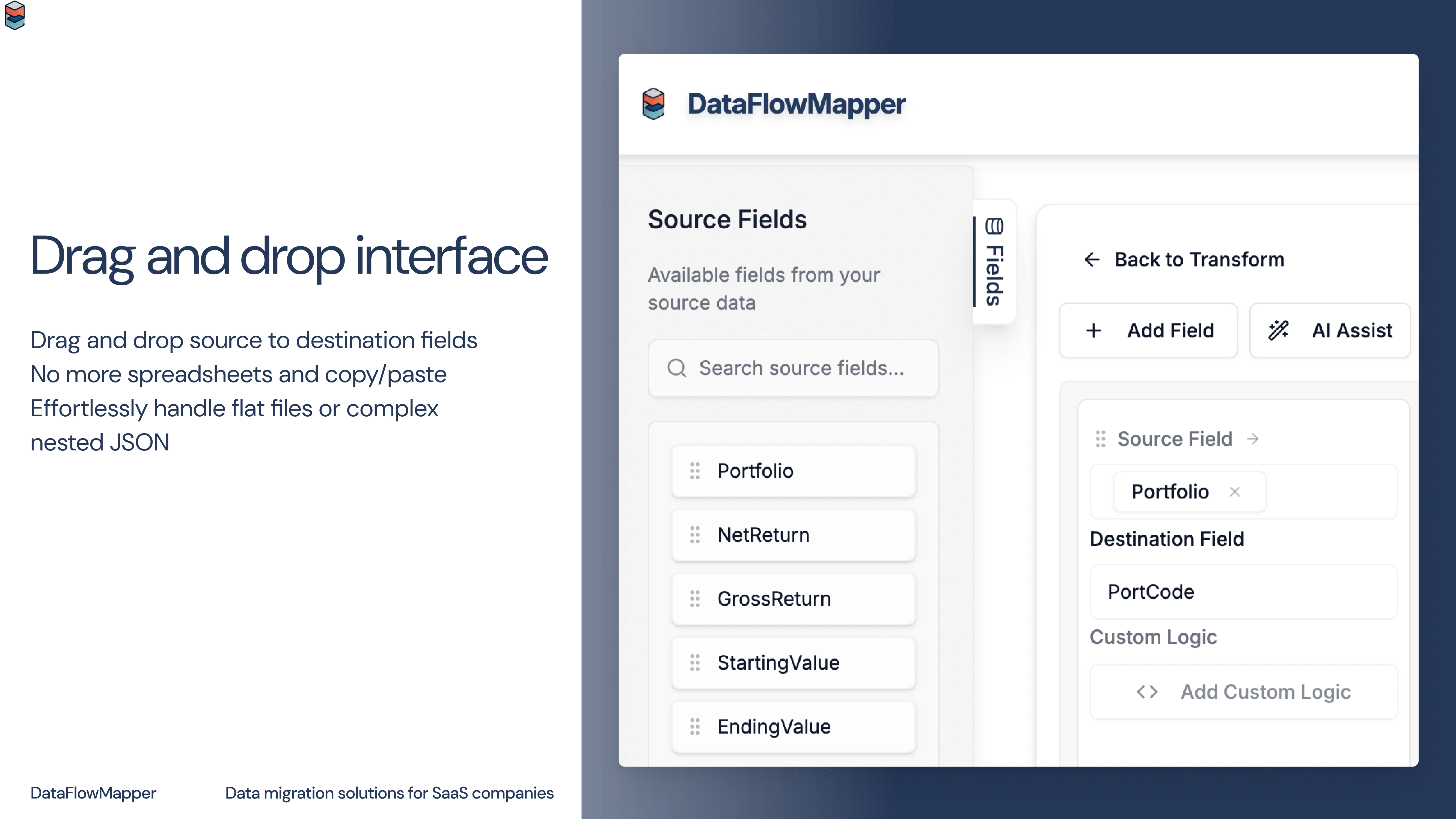 DataFlowMapper Drag and Drop