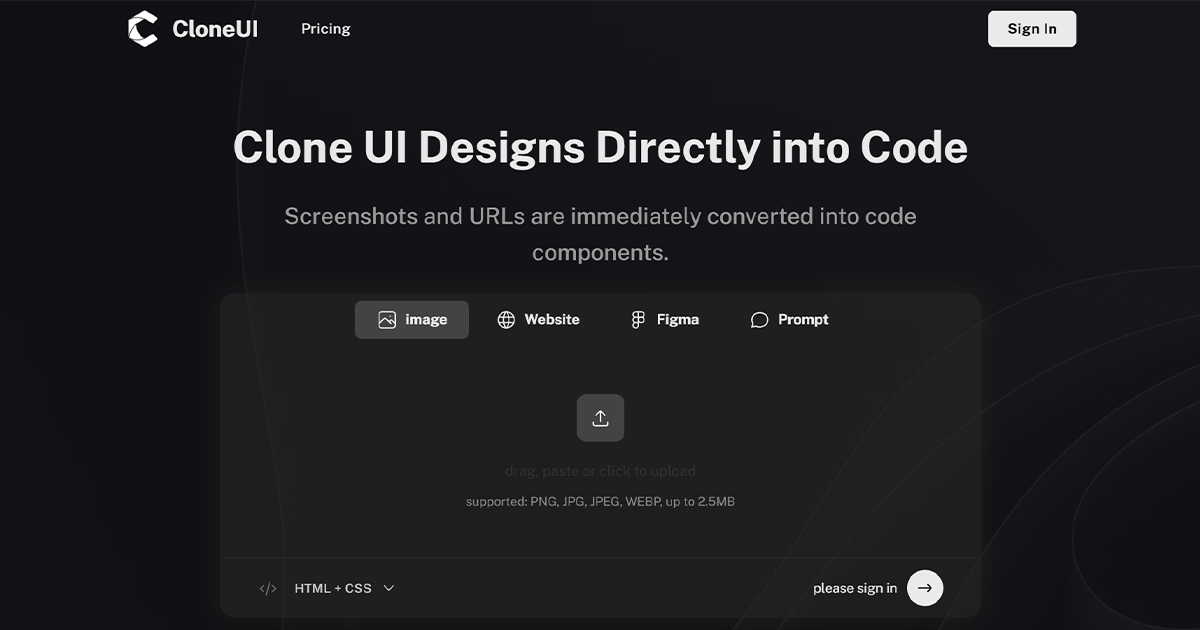 CloneUI Quickly complete page UI layout design and code