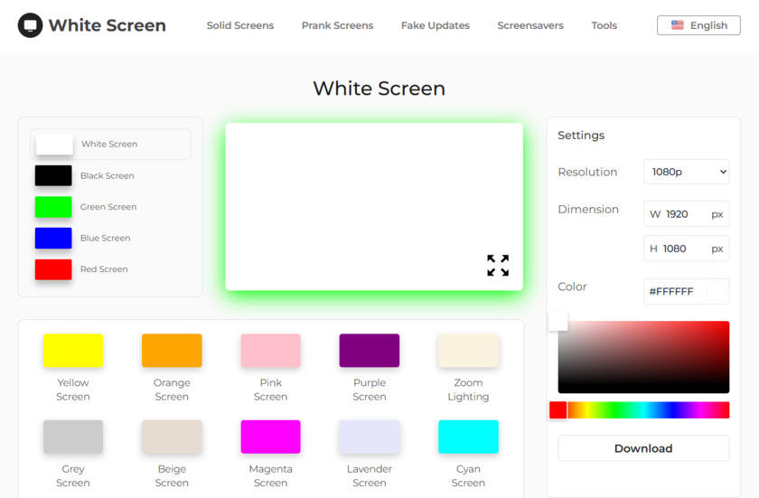 White Screen Digital Landing Page