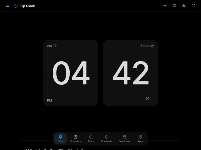 A Flip Clock Landing Page
