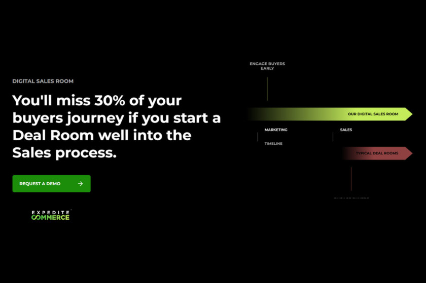 Digital Sales Room by Expedite Commerce Landing Page