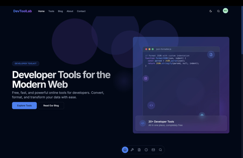 DevToolLab Landing Page