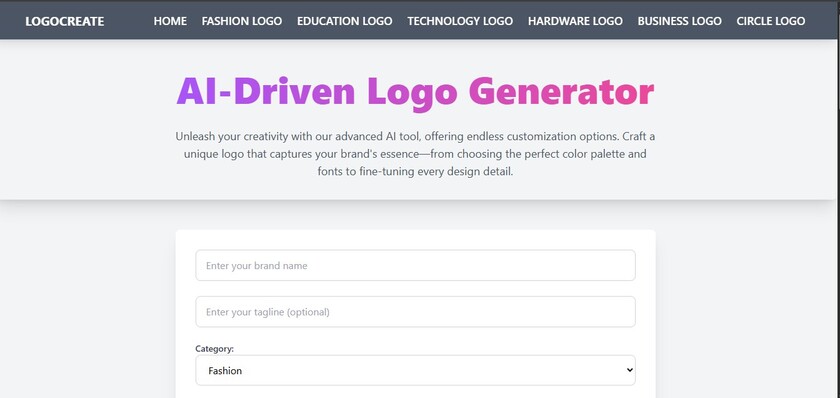 LogoCreate.Online Landing Page LogoCreate.Online Landing Page