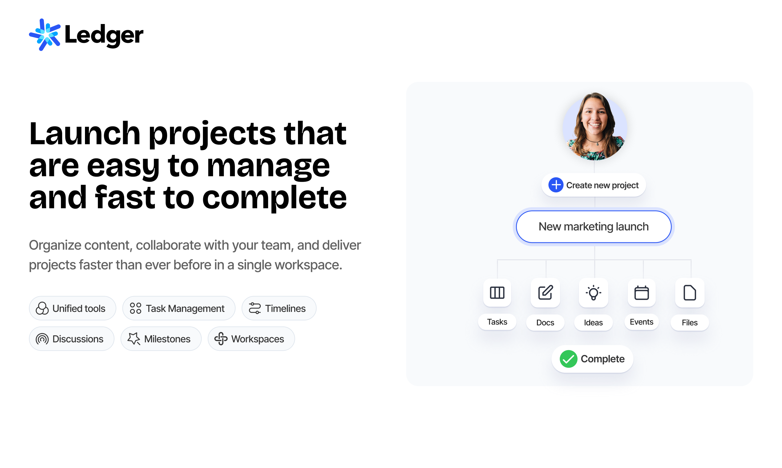 Ledger Teams Launch & complete projects faster than ever