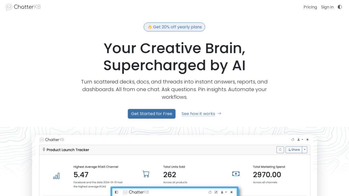 ChatterKB Landing page