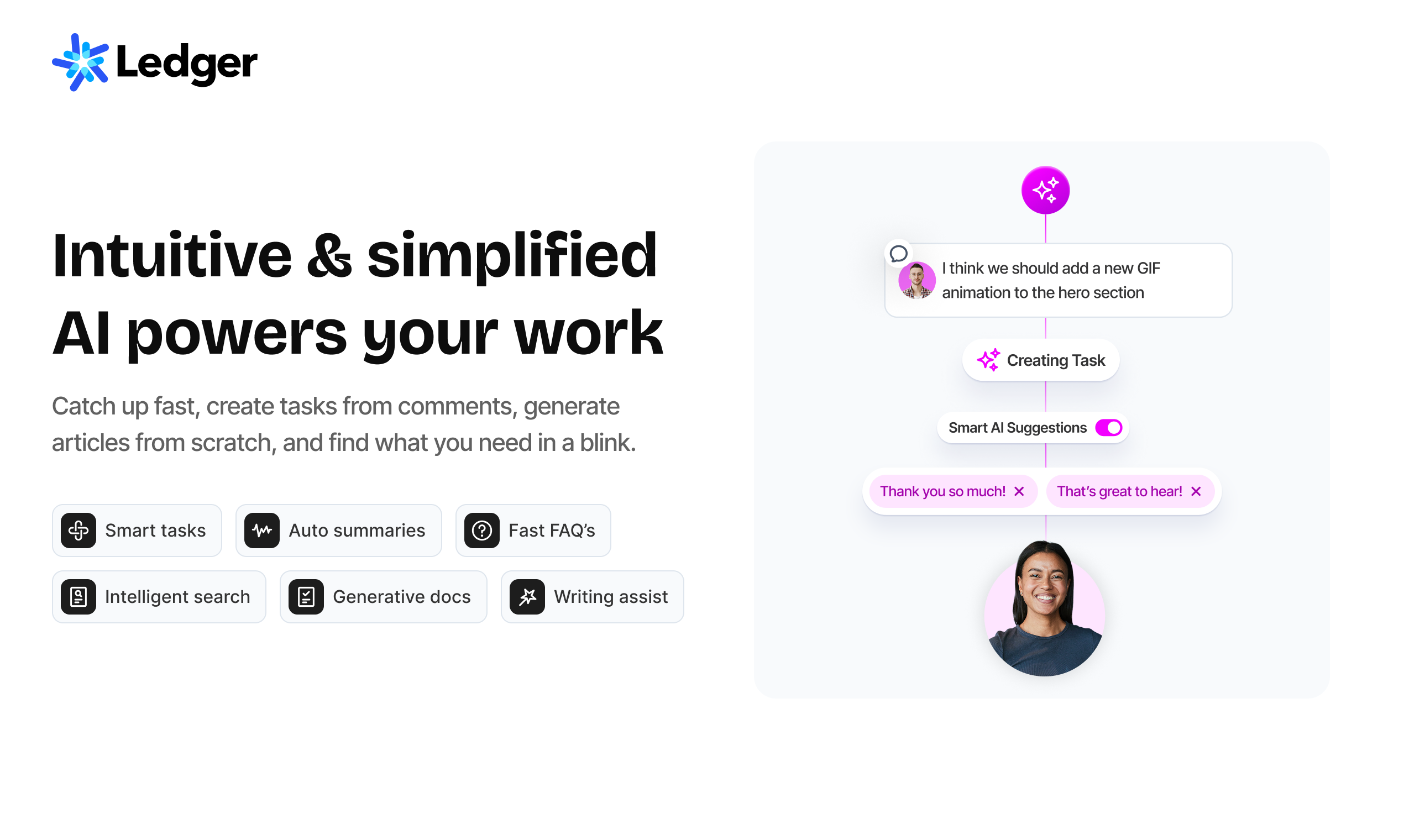 Ledger Teams Intuitive AI gets stuff done