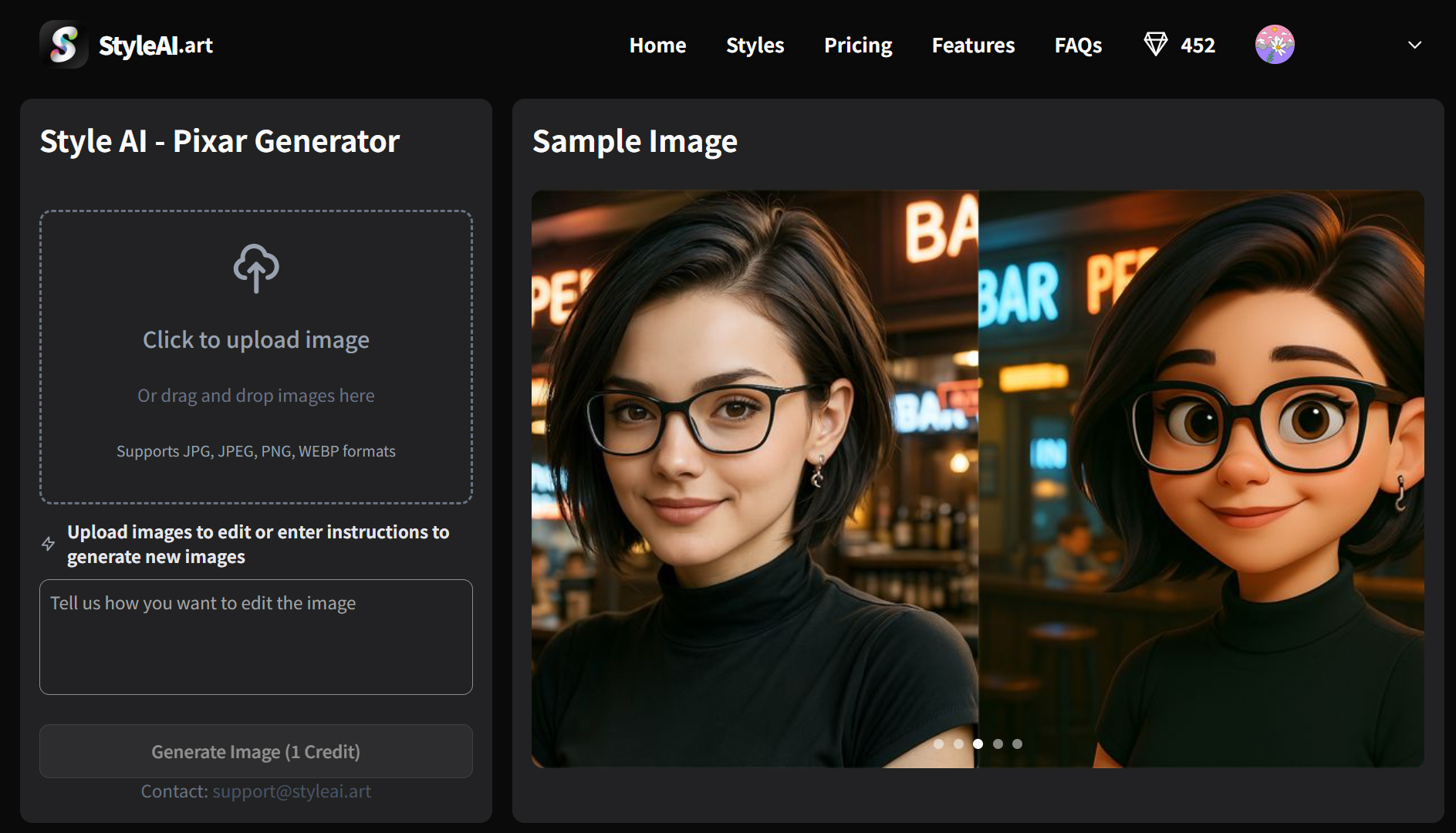 StyleAI.art Style Al -Pixar Generator