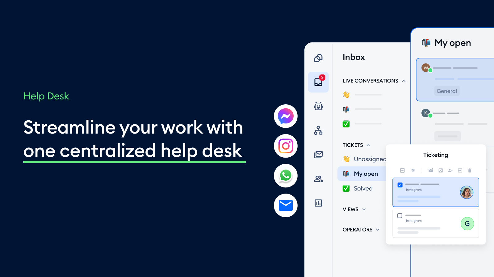 Tidio Streamline your work with one centralized help desk