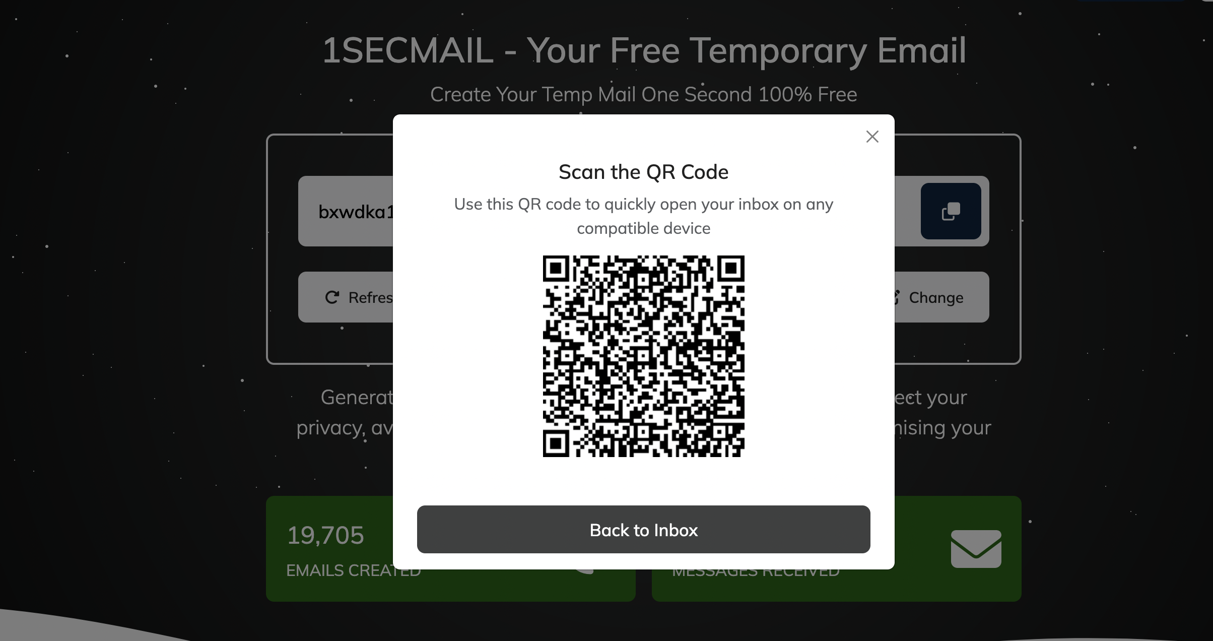 1Sec-Mail Open Email Via QR Code 