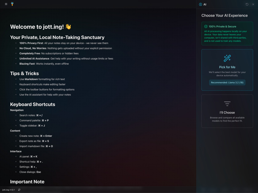 jott.ing Landing Page