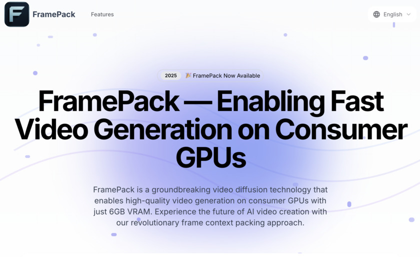 FramePack.co Landing Page