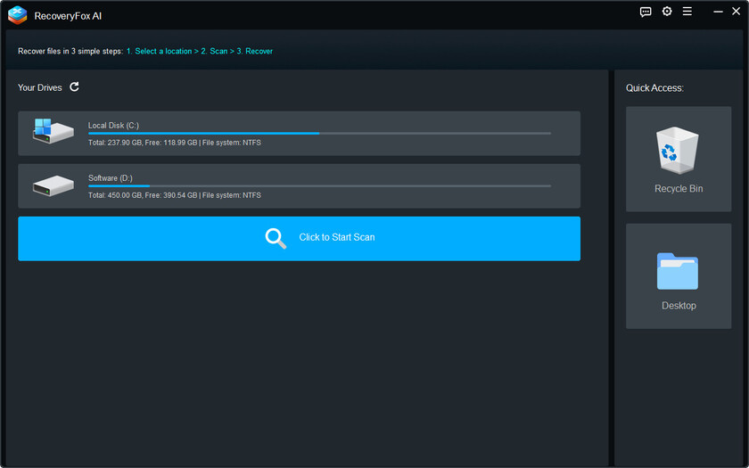 Wonder Fox Recovery Select File Location