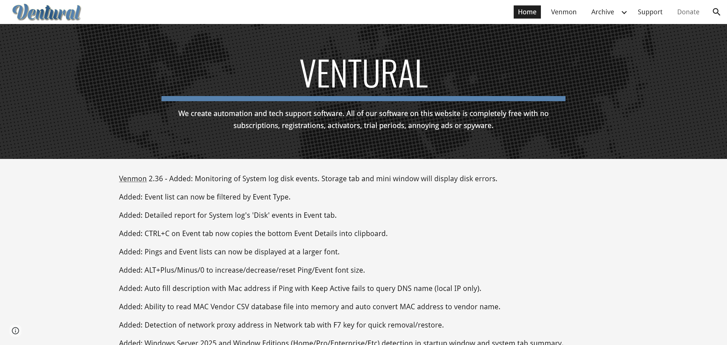 Venmon Website
