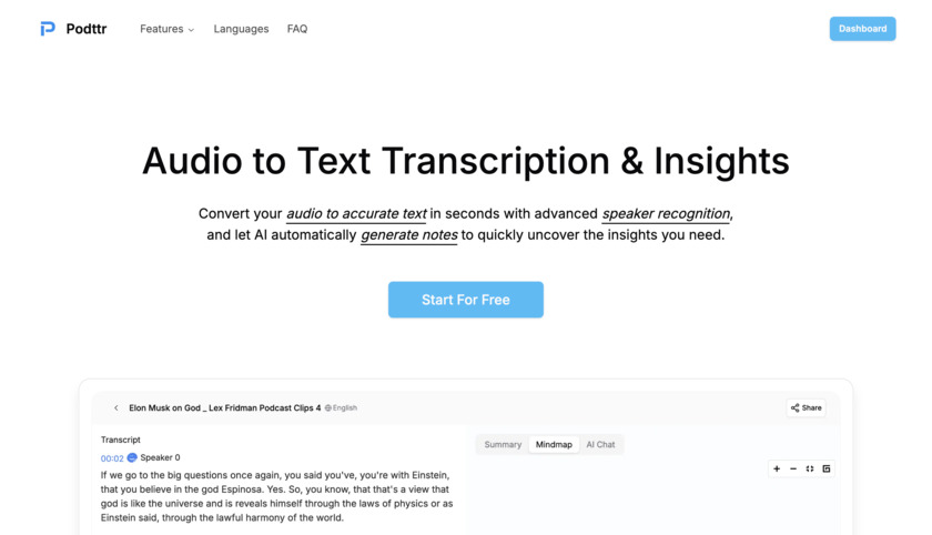 Podttr Landing Page