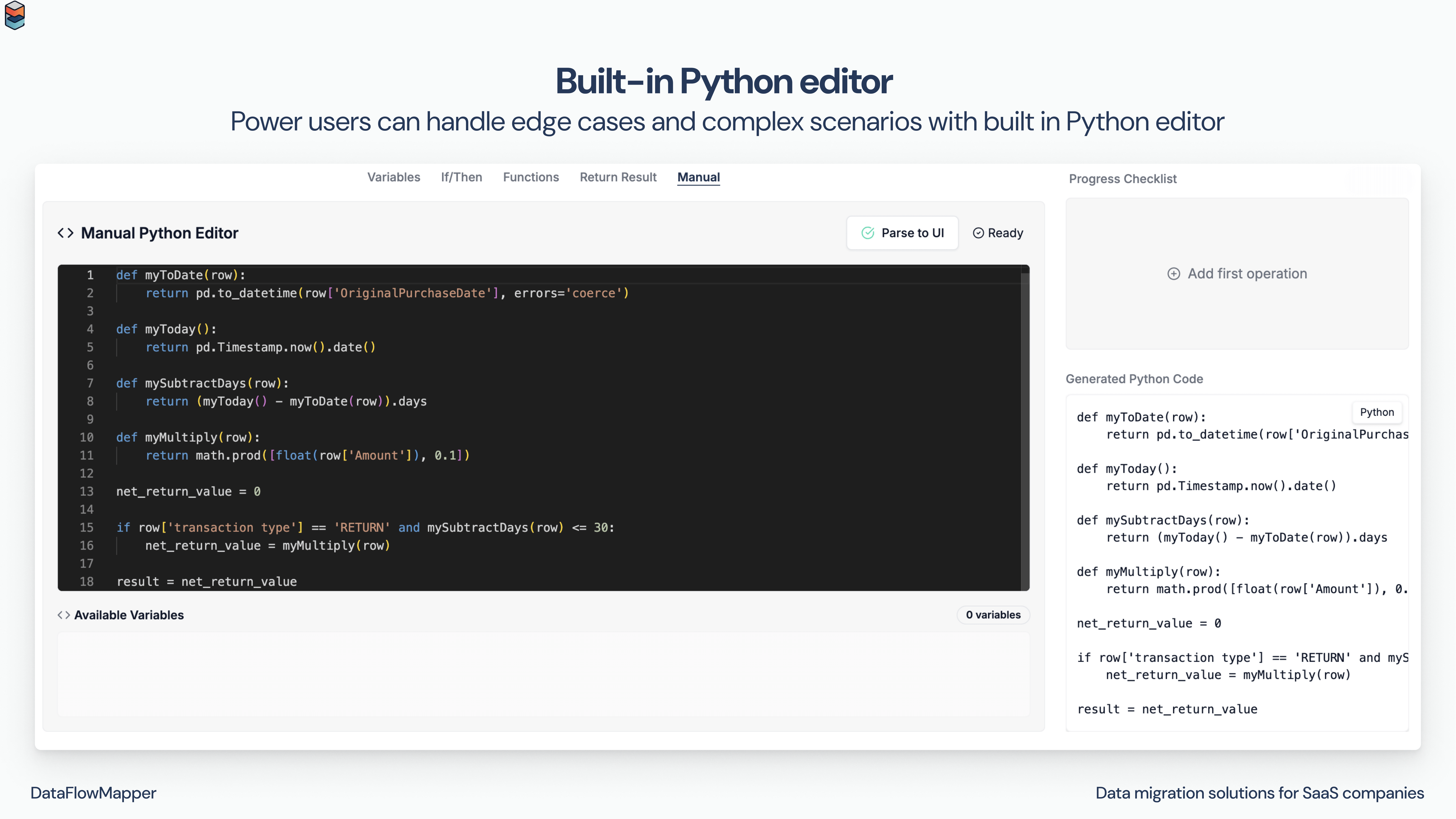 DataFlowMapper Python Editor