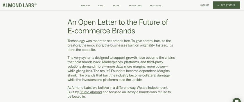 Almond Labs Landing Page