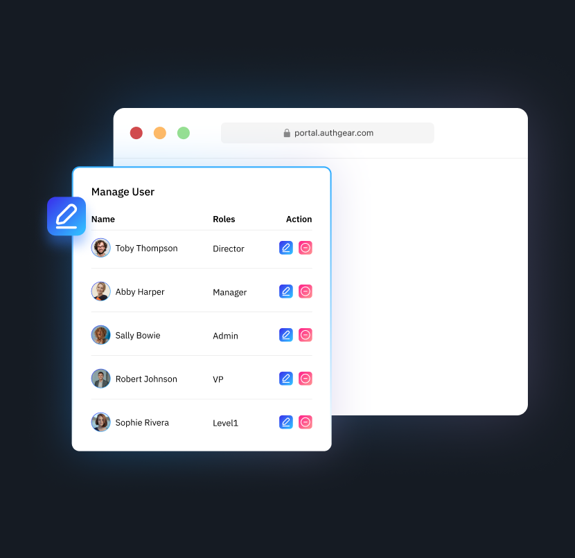 Authgear user management portal