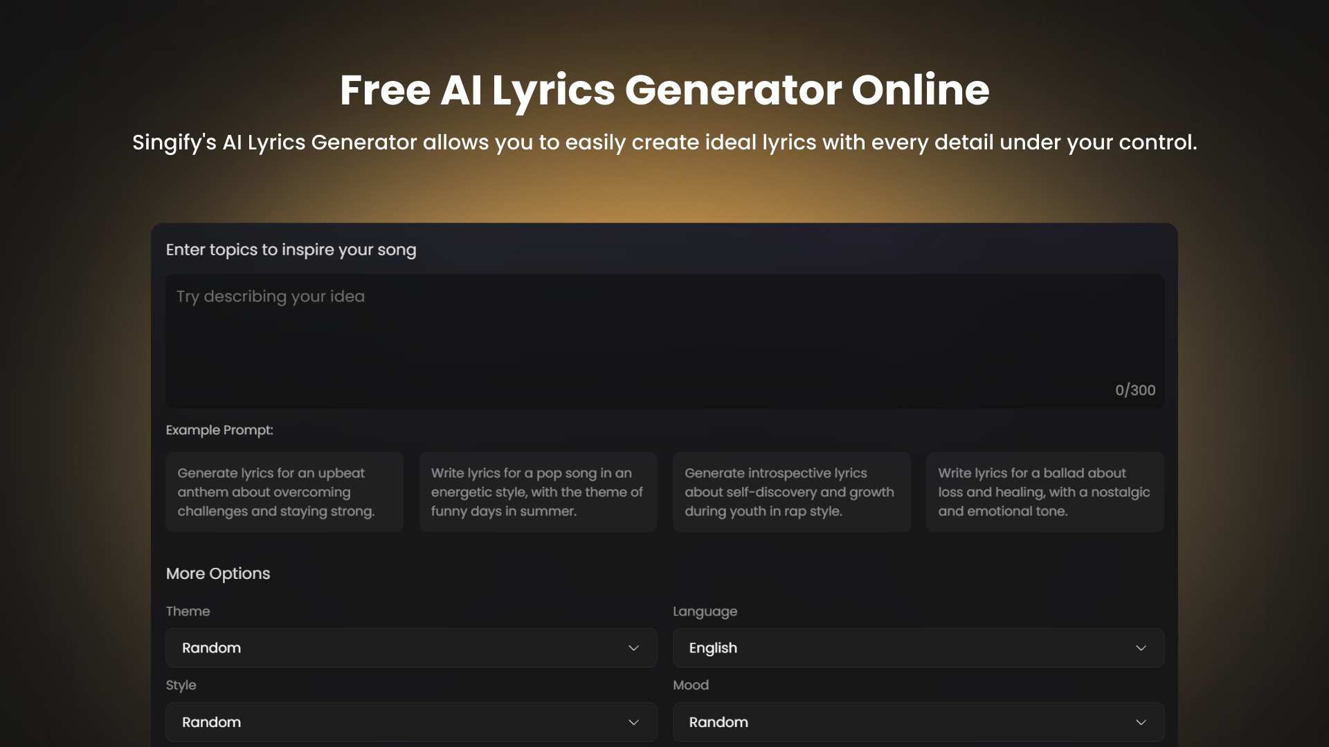 Fineshare Singify Singify - AI Lyrics Generator