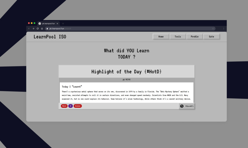 LearnPool.fun Landing Page