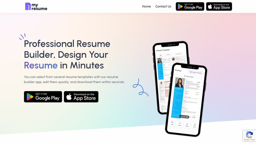 My resume builder cv maker app Landing Page