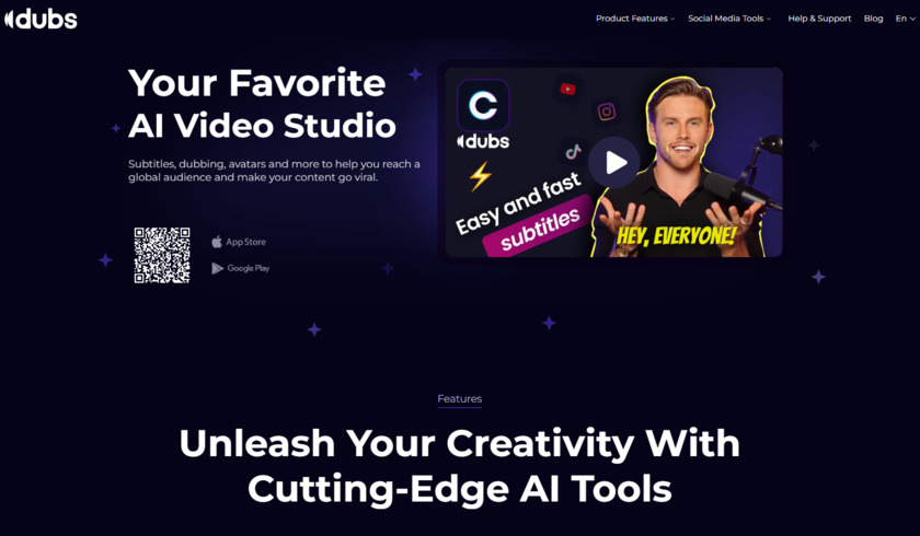 Dubs.io Landing Page