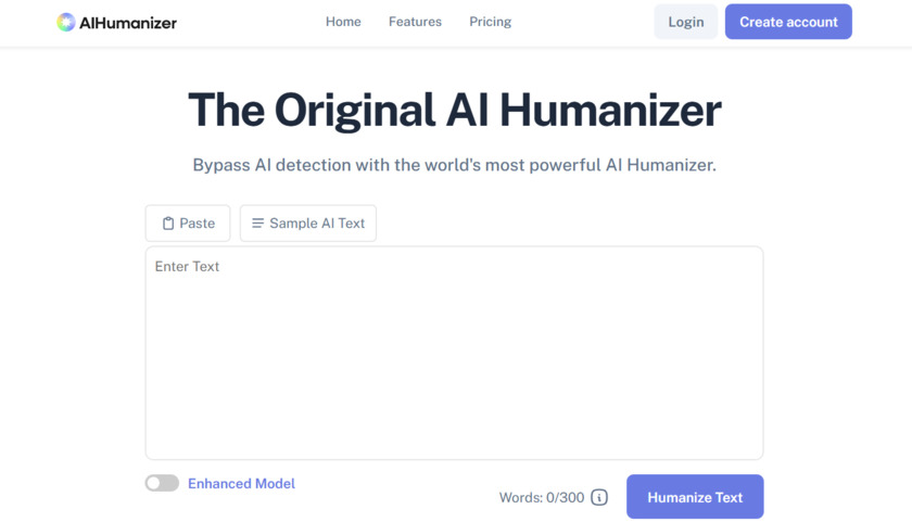 AIHumanizer.com Landing Page