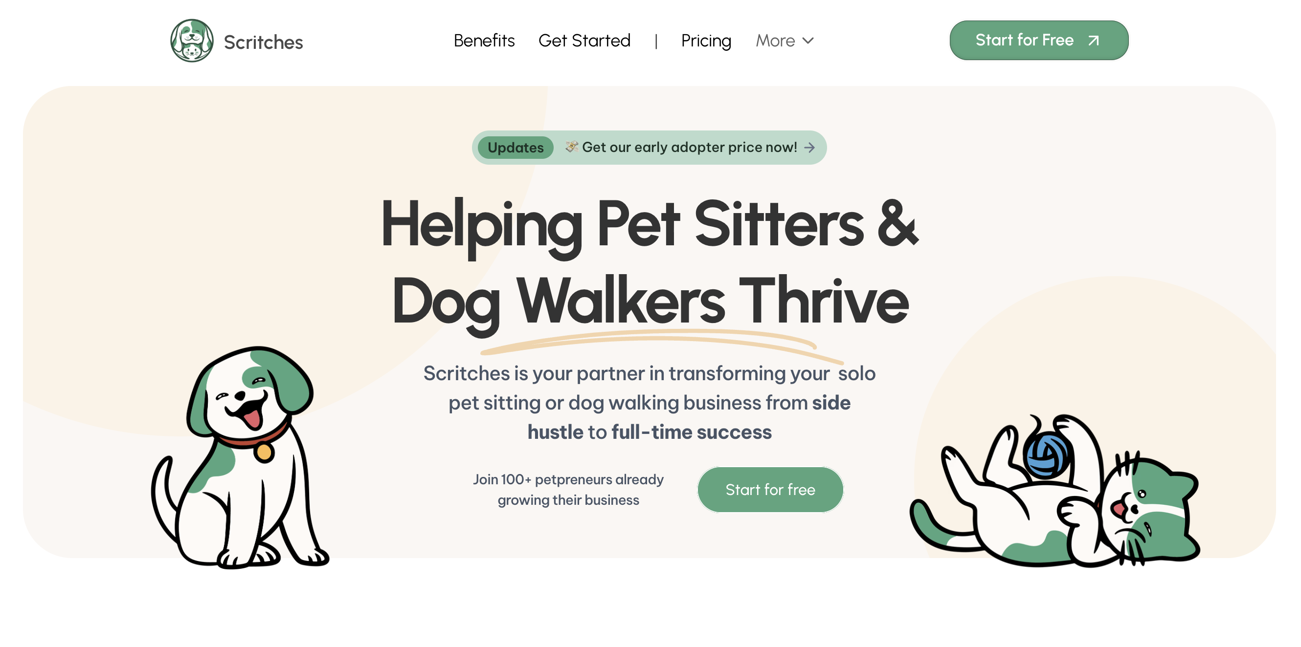 Scritches.io Scritches Main page
