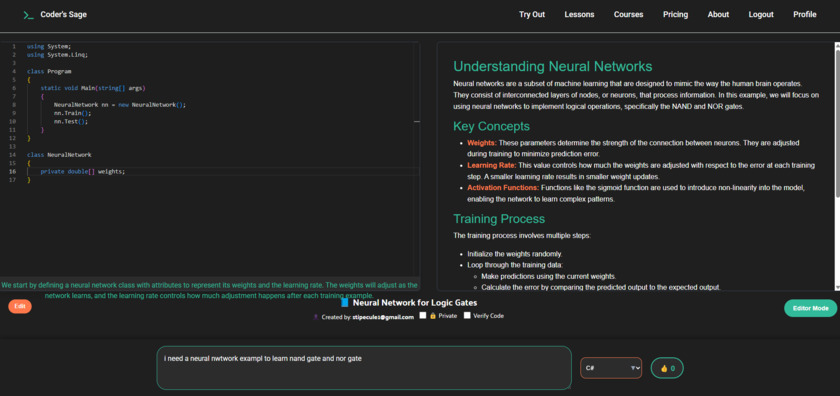 The Coders Sage Landing Page