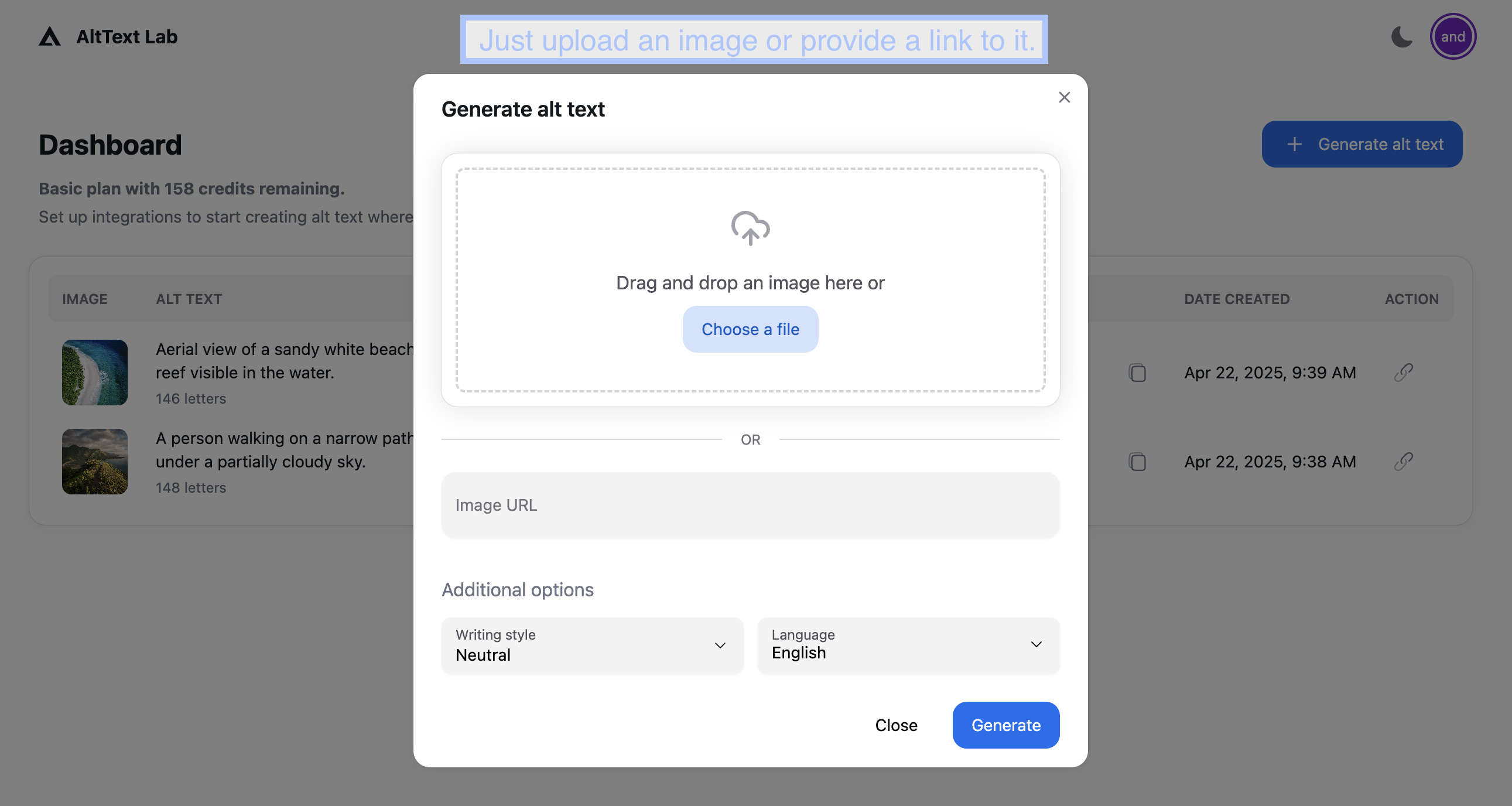 AltTextLab Easy to use 