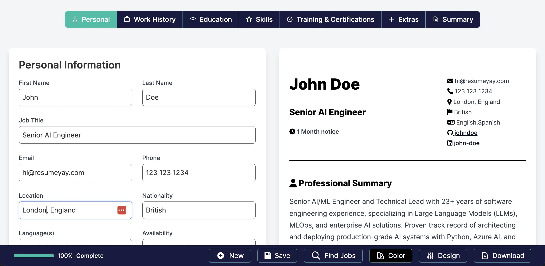 Resume YaY Resume Yay, the truly free AI resume builder