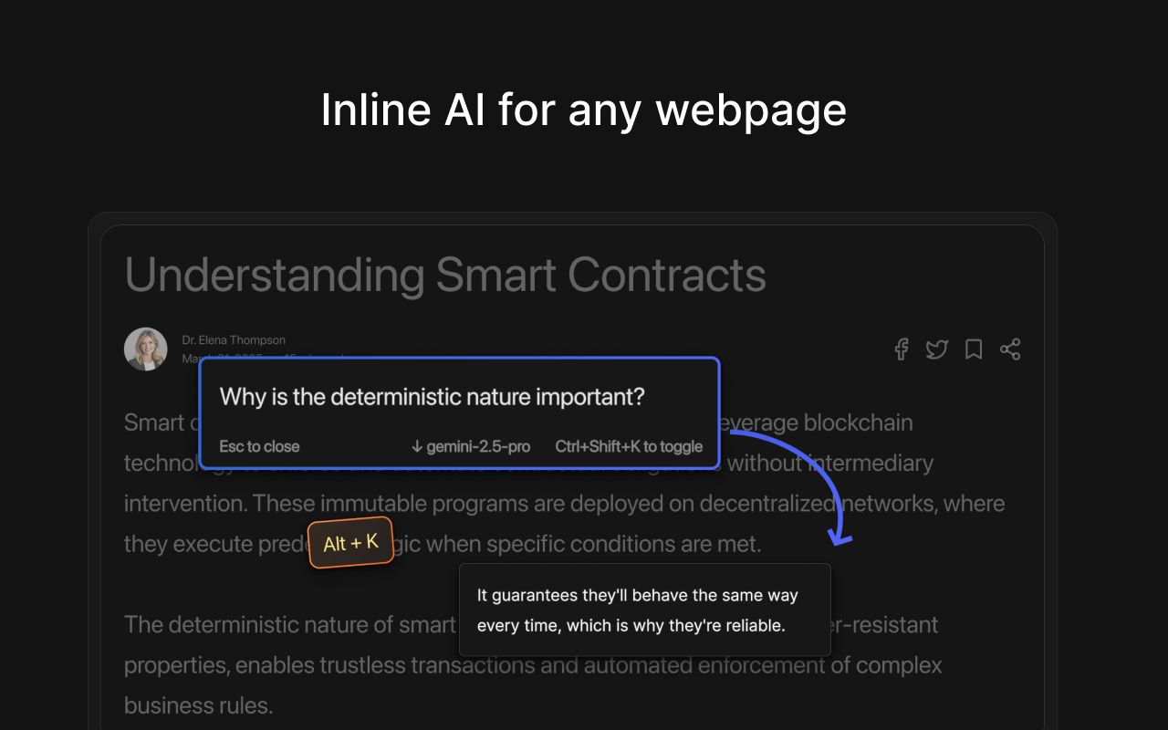 InPage AI Works on any website
