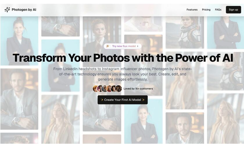 Photogenby AI Landing Page