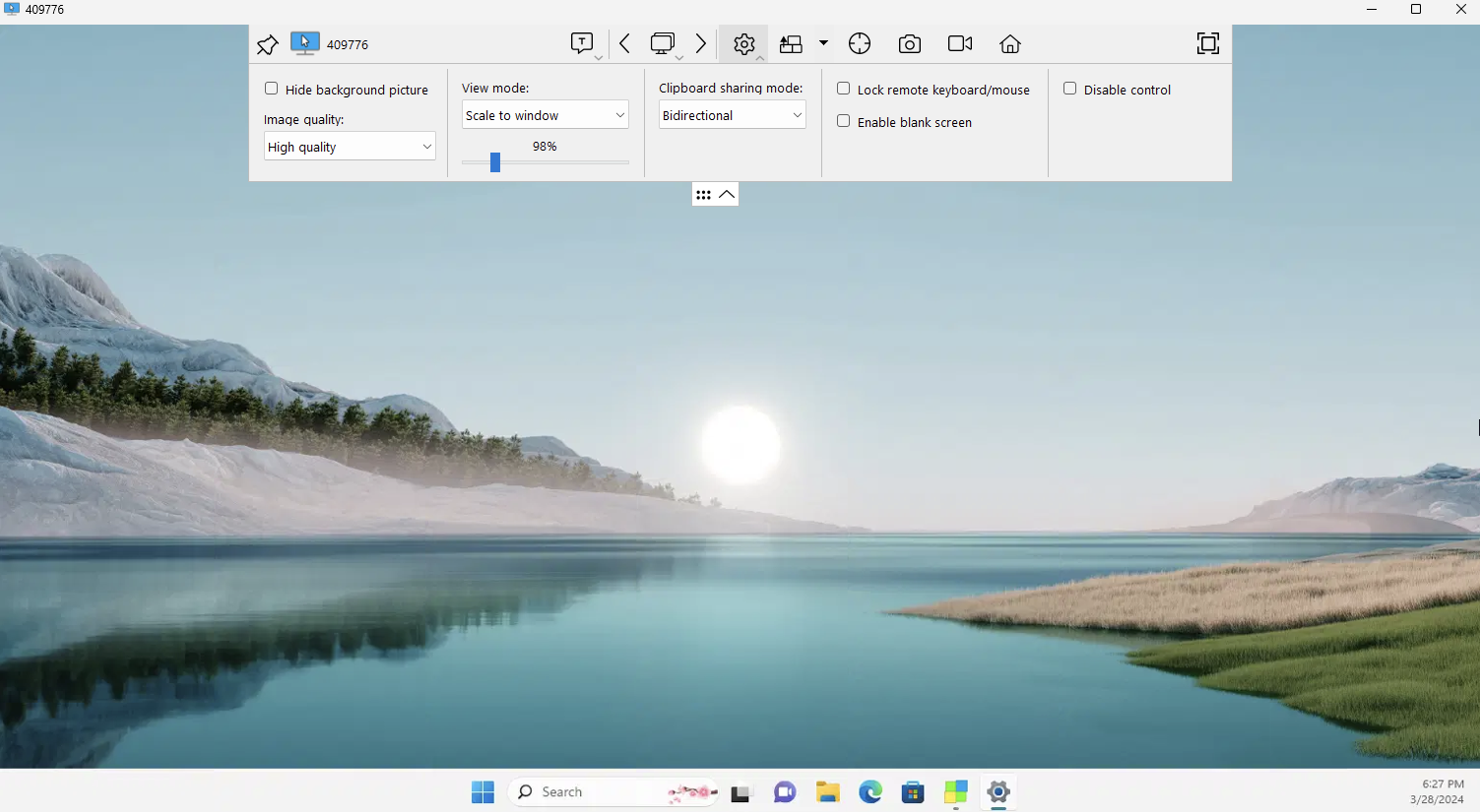 SetMe SetMe Remote Desktop Window