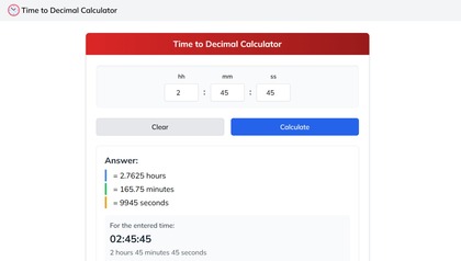 Time to Decimal Calculator image