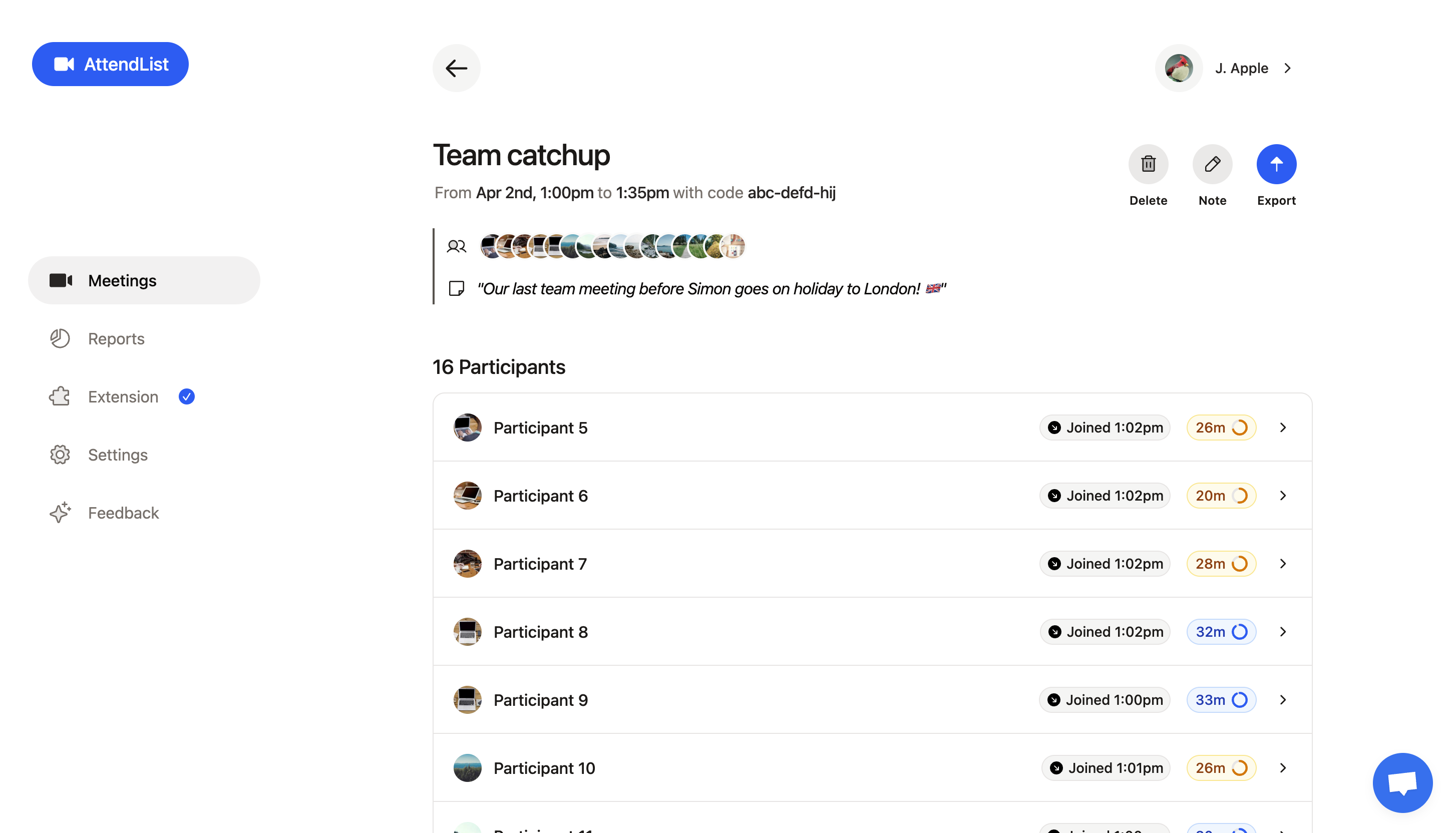 AttendList 