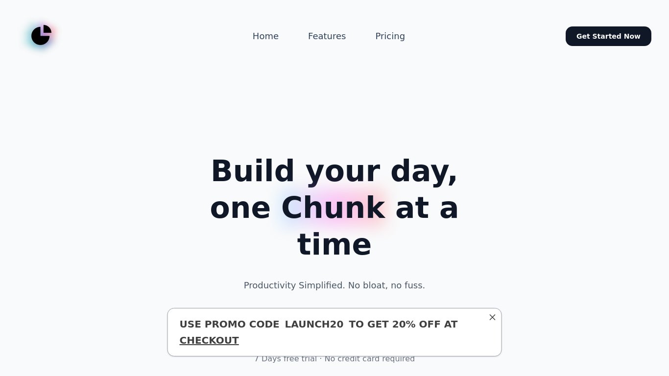 Chunk Landing page