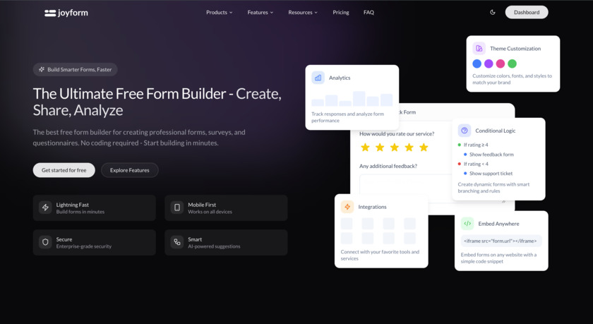 Joyform Landing Page